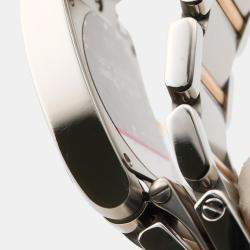 Pre Owned Cartier Tank Francaise W51027Q4 Quartz Pink Shell 18k Rose Gold Stainless Steel Women's Wristwatch 20 mm