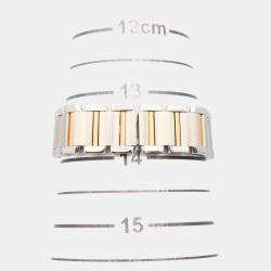 Pre Owned Cartier Tank Francaise W51027Q4 Quartz Pink Shell 18k Rose Gold Stainless Steel Women's Wristwatch 20 mm