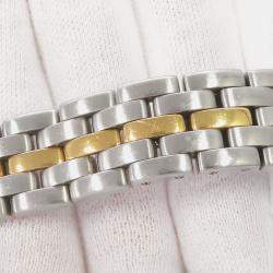 Pre Owned Cartier Panthere 83083241 Quartz White 18k Yellow Gold Stainless Steel Women's Wristwatch 26 mm