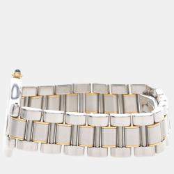 Pre Owned ساعة يد نسائية كارتييه 21 مست دي كارتييه W10072R6 كوارترز فضية مطلية بالذهب 31 مم