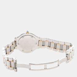 Pre Owned ساعة يد نسائية كارتييه 21 مست دي كارتييه W10072R6 كوارترز فضية مطلية بالذهب 31 مم