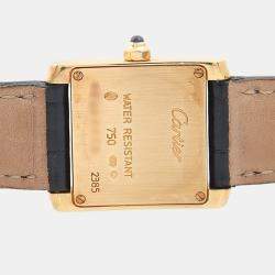 مملوكة مسبقًا Cartier Tank Francaise W5000256 Quartz White 18K Yellow Gold Women's Wristwatch 25mm