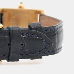 مملوكة مسبقًا Cartier Tank Francaise W5000256 Quartz White 18K Yellow Gold Women's Wristwatch 25mm