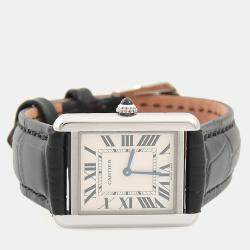Pre Owned Cartier Tank Solo W5200013 Quartz White Stainless Steel Women's Wristwatch 31mm