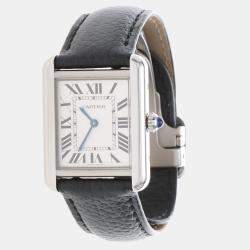 Pre Owned Cartier Tank Solo WSTA0030 Quartz White Stainless Steel Women's Wristwatch 31mm