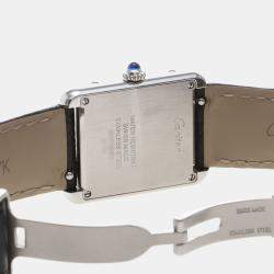 Pre Owned Cartier Tank Solo WSTA0030 Quartz White Stainless Steel Women's Wristwatch 31mm