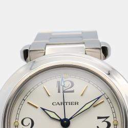 مملوكة مسبقًا Cartier Pasha C de Cartier W31044M7 Automatic Silver Stainless Steel Women's Wristwatch 35 mm