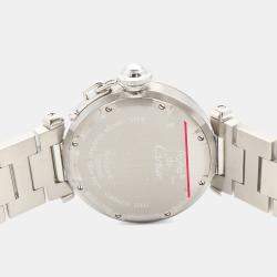 مملوكة مسبقًا Cartier Pasha C de Cartier W31044M7 Automatic Silver Stainless Steel Women's Wristwatch 35 mm