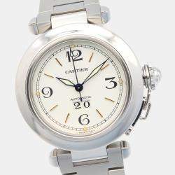 مملوكة مسبقًا Cartier Pasha C de Cartier W31044M7 Automatic Silver Stainless Steel Women's Wristwatch 35 mm