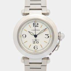 مملوكة مسبقًا Cartier Pasha C de Cartier W31044M7 Automatic Silver Stainless Steel Women's Wristwatch 35 mm