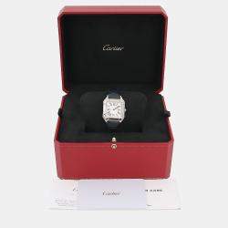 مملوكة مسبقًا Cartier Santos Dumont WSSA0023 Quartz White Stainless Steel Women's Wristwatch 38mm