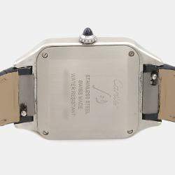 مملوكة مسبقًا Cartier Santos Dumont WSSA0023 Quartz White Stainless Steel Women's Wristwatch 38mm