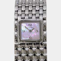مملوكة مسبقًا Cartier Panthere W61003T9 Quartz Pink Shell Stainless Steel Women's Wristwatch 21 mm
