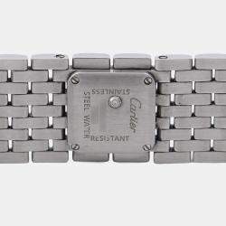 مملوكة مسبقًا Cartier Panthere W61003T9 Quartz Pink Shell Stainless Steel Women's Wristwatch 21 mm