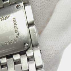 مملوكة مسبقًا Cartier Panthere W61003T9 Quartz Pink Shell Stainless Steel Women's Wristwatch 21 mm