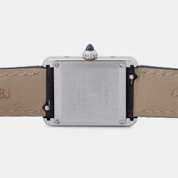 مملوكة مسبقًا Cartier Tank WSTA0042 Quartz Silver Stainless Steel Women's Wristwatch 29.5 mm× 22 mm