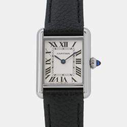 مملوكة مسبقًا Cartier Tank WSTA0042 Quartz Silver Stainless Steel Women's Wristwatch 29.5 mm× 22 mm