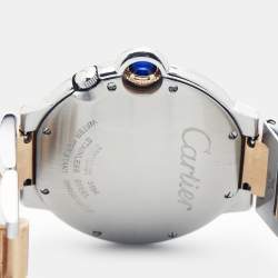 مملوكة مسبقًا Cartier Ballon Bleu GMT W6920011 Silver Dial 18K Rose Gold Stainless Steel Unisex Wristwatch 38.50 mm