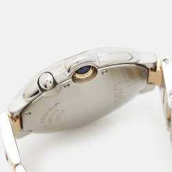 مملوكة مسبقًا Cartier Ballon Bleu GMT W6920011 Silver Dial 18K Rose Gold Stainless Steel Unisex Wristwatch 38.50 mm