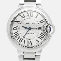 Pre Owned ساعة يد للجنسين كارتييه بالون بلو CRWSBB0044 ستانلس ستيل فضية 33 مم