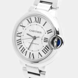Pre Owned ساعة يد للجنسين كارتييه بالون بلو CRWSBB0044 ستانلس ستيل فضية 33 مم