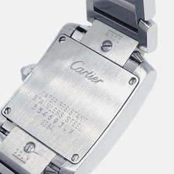 مملوكة مسبقًا ساعة يد نسائية كارتييه تانك فرنسية W51030Q3 كوارتز وردية ستانلس ستيل 20 مم