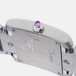 مملوكة مسبقًا ساعة يد نسائية كارتييه تانك فرنسية W51030Q3 كوارتز وردية ستانلس ستيل 20 مم