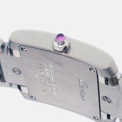 مملوكة مسبقًا ساعة يد نسائية كارتييه تانك فرنسية W51030Q3 كوارتز وردية ستانلس ستيل 20 مم