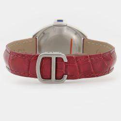 Pre Owned ساعة يد نسائية كارتييه كلي دو كارتييه WSCL0016 فضية قرص أوتوماتيكية ستانلس ستيل 31 ملم