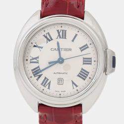 Pre Owned Cartier Cle de Cartier WSCL0016 Automatic Silver Dial Stainless Steel Women's Wristwatch 35mm