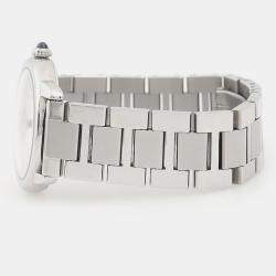 Pre Owned Cartier Ronde Solo W6701004 Quartz Silver Dial Stainless Steel Women's Wristwatch 29.5mm
