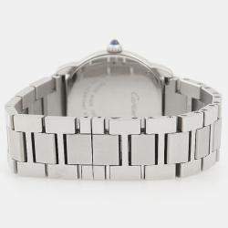 Pre Owned Cartier Ronde Solo W6701004 Quartz Silver Dial Stainless Steel Women's Wristwatch 29.5mm