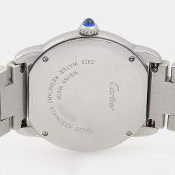 Pre Owned Cartier Ronde Solo W6701004 Quartz Silver Dial Stainless Steel Women's Wristwatch 29.5mm