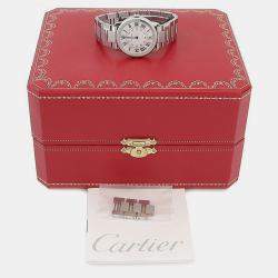 Pre Owned Cartier Ronde Solo W6701004 Quartz Silver Dial Stainless Steel Women's Wristwatch 29.5mm