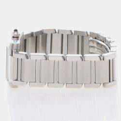 Pre Owned Cartier Tank Francaise W51008Q3 Quartz Silver Dial Stainless Steel Women's Wristwatch 20.5mm