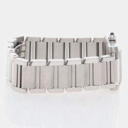 Pre Owned Cartier Tank Francaise W51008Q3 Quartz Silver Dial Stainless Steel Women's Wristwatch 20.5mm