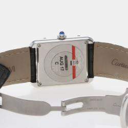 مملوكة مسبقًا ساعة يد نسائية كارتير تانك سولو W5200005 كوارتز ميناء فضي ستانلس ستيل 24.5 مم