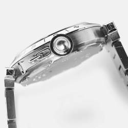 Pre Owned Cartier Pasha De Cartier GMT 2377 Silver Dial Stainless Steel Women's Wristwatch 35 mm