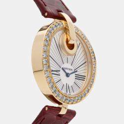 Pre Owned Cartier Captive WG600010 Quartz Silver Dial 18k White Gold 18k Yellow Gold Women's Wristwatch 35mm