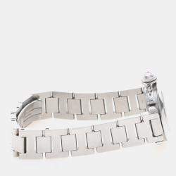 Pre Owned ساعة يد نسائية كارتييه باشا W3140008 كوارتز فضية ستانلس ستيل 27 مم