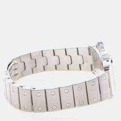 Pre Owned ساعة يد نسائية كارتييه سانتوس كوارتز ستانلس ستيل فضية 24 مم