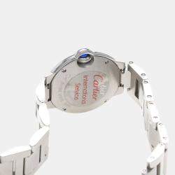 Pre Owned Cartier Ballon Bleu Diamond WE902073 White Quartz Stainless Steel Women's Wristwatch 28 mm