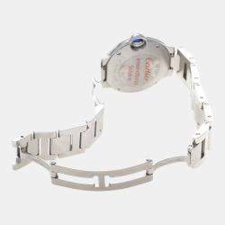 Pre Owned Cartier Ballon Bleu Diamond WE902073 White Quartz Stainless Steel Women's Wristwatch 28 mm