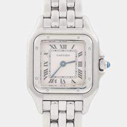 Pre Owned Cartier Panthere W25033P5 Quartz White Stainless Steel Women's Wristwatch 22.5mm