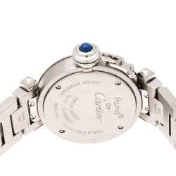 Pre Owned Cartier Silver Stainless Steel Pasha de Cartier 2973 Women's Wristwatch 27 mm