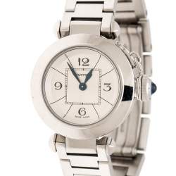 Pre Owned Cartier Silver Stainless Steel Pasha de Cartier 2973 Women's Wristwatch 27 mm