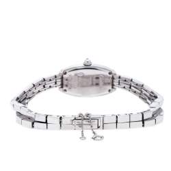 Pre Owned Cartier Diamond Pave 18K White Gold Laniere Tonneau 2545 Women's Wristwatch 16 mm