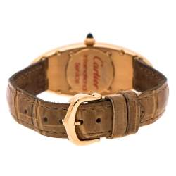 Cartier Silver 18K Rose Gold Baignoire Allongee 2515 Women's Wristwatch 21 mm
