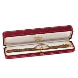 Cartier Silver 18K Rose Gold Baignoire Allongee 2515 Women's Wristwatch 21 mm