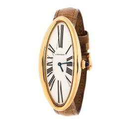 Cartier Silver 18K Rose Gold Baignoire Allongee 2515 Women's Wristwatch 21 mm